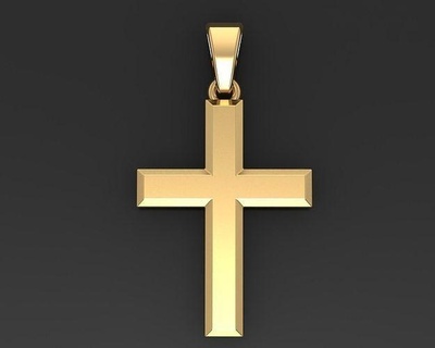 traverser minimalisme bijoux imprimable argent or bijou Collier platine pendentif sterling pendentifs sacré religion crucifixion crucifix Christ Christian religieux 3d print model - Mito3D