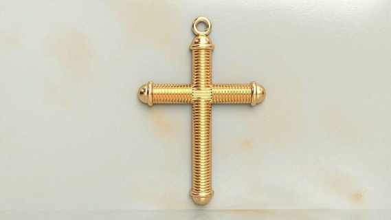 çapraz model 5 ilkbahar Desen altın Tanrı sembol gümüş jesu mücevher sterlin Hıristiyan kilise moda güzellik Inri İsa eski kolye takı 3d print model - Mito3D
