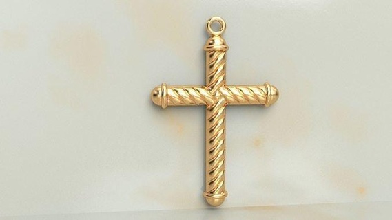 Cruz modelo 6 quadrado padronizar símbolo cristão jesu inri Jesus ouro prata colar pingente pulseira jóias jóia joalheria gema pedra pingentes 3d print model - Mito3D
