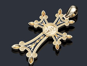 croix n21 de la or d'argent pendentif jésus bijoux pendentifs 3d print model - Mito3D