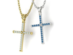 cross necklace classic diamond pendant 3dmodel necklaces brilliant jewelry sapphire ruby emerald fashion usa canada europe france mexico cad 3d print model - Mito3D