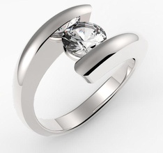 croix au-dessus de la bande solitaire bague bijoux l'anneau les anneaux le diamant crossover 3ddesign conception 3dprinting 3dp 3dprintable diamondring weddingring engagementring wraparound imprimable belle 3d print model - Mito3D