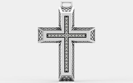 cross patterned texture saint jesus cristian 4 christ mark hail mary cherub orthodox greek christian oxidized silver religious jewelry pendant russian cyrillic prayer pendants 3d print model - Mito3D