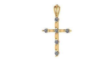 cross pendant gold silver diamond ring jesu jewellery jewel necklace fashion beauty christian printable print gem ruby jewelry pendants sterling 3d print model - Mito3D