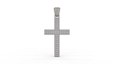 cross pendant gold jewel jewellry jewelry silver printable diamond fashion wedding solitaire saphire ruby necklace love jesus pendants 3d print model - Mito3D