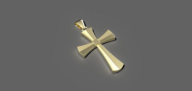 Cruz pingente ouro joalheria pingentes prata imprimível jóias religioso moda colar diamante Jesus Deus cristão jóia 3d print model - Mito3D
