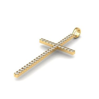 cross pendant jewelry printable jewellery silver gold diamond gem fancy pendants 3d print model - Mito3D