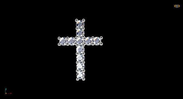 cross pendant jewelry gold silver printable diamond jewel religion jewellery pendants bracelet necklace earrings gem 3d print model - Mito3D