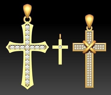 cross pendant jewelry white gold silver pendants 3d print model - Mito3D