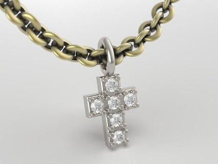 cross pendant jewelry silver platinum sterling gem jewel human space fashion gold shining printable luxury love cad diamond ring necklace pendants 3d print model - Mito3D