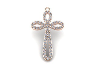 ciondolo croce gioielli crosspendant diamondcross argento 14k 18k ciondoli gesù in oro di diamanti gratuito libero 3d print model - Mito3D