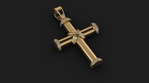 cross pendant gold silver sterling printable diamond neckless steel jewel jewellery art hiphop ring platinum gem brilliant jewelry fashion beauty necklace pendants 3d print model - Mito3D