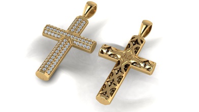 Cruz pingente Jesus diamante joalheria ouro Deuses pingentes 3d print model - Mito3D