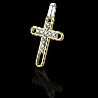 cross pendant 033 ring earring necklace chopard chanel tifany graff versace gucci vancleef bvlgari bvlgary inri gold jewelry pendants 3d print model - Mito3D