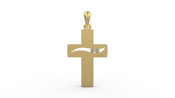 Kreuz Anhänger 11 Halskette Gold Juwel Schmuck Silber druckbar Jesus Christian Kruzifix 3d print model - Mito3D