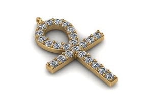 attraversare pendente 226 oro gioielleria splendente lusso stampabile collana gemma brillante ciondoli 3d print model - Mito3D