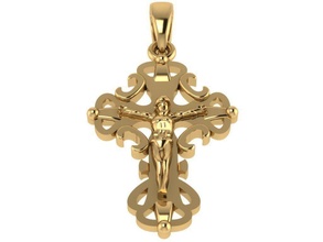 cross pendant 28 stl jewelry jewellery necklace fashion printable gem stone gold diamond sterling engagement ring jewel pendants jesus christ mold rubber 3d print model - Mito3D
