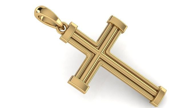 cross pendant cr103 cross symbol religion christian pendant gold silver rose classic trendy vintage 3d cad poly god juses art jewelry pendants  3D print model - Mito3D
