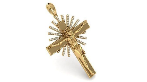 cross pendant cr10 symbol church christian cad 3d silver religion jewel printable gem fancy fashion jesus god gold jewelry pendants 3d print model - Mito3D