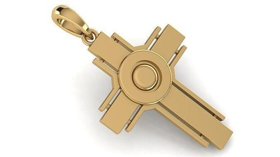 çapraz kolye cr110 sembol din Hıristiyan altın gümüş gül eski yeni klasik modaya uygun nostaljik 3d cad düşük poli Tanrı İsalar retro takı 3d print model - Mito3D
