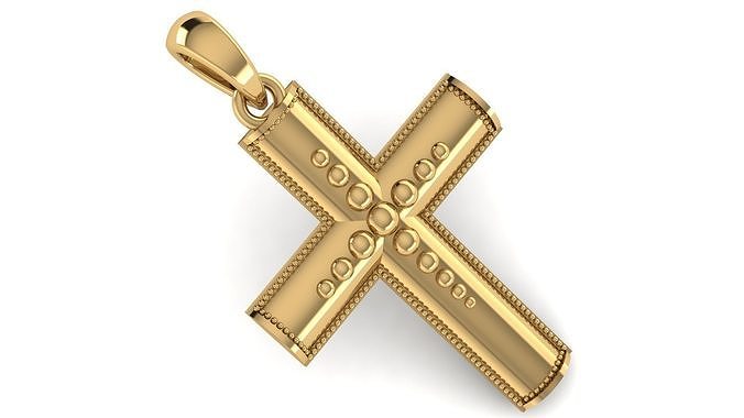 cross pendant cr171 printable classic gold silver antique god jesus crucifix shaped poly christians art retro leight weight jewelry pendants 3D print model - Mito3D