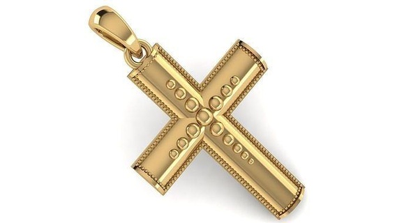 cross pendant cr171 cross pendant printable classic gold silver antique god jesus crucifix shaped poly christians art retro leight weight jewelry pendants  3d print model - Mito3D