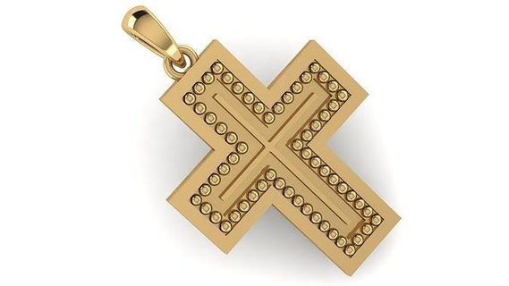 cross pendant cr176 cross pendant printable classic gold silver antique god jesus crucifix shaped poly christians art retro leight weight jewelry pendants  3d print model - Mito3D