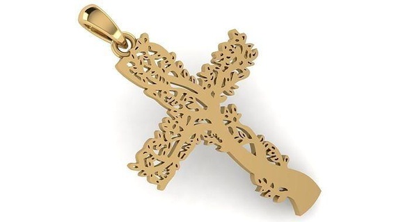 cross pendant cr177 printable classic gold silver antique god jesus crucifix shaped poly christians art retro leight weight jewelry pendants 3d print model - Mito3D