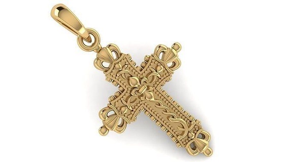 cross pendant cr194 printable classic gold silver antique god jesus crucifix shaped poly christians art retro leight weight jewelry pendants 3d print model - Mito3D