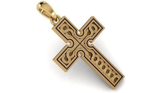 cross pendant cr195 cross pendant printable classic gold silver antique god jesus crucifix shaped poly christians art retro leight weight jewelry pendants  3d print model - Mito3D