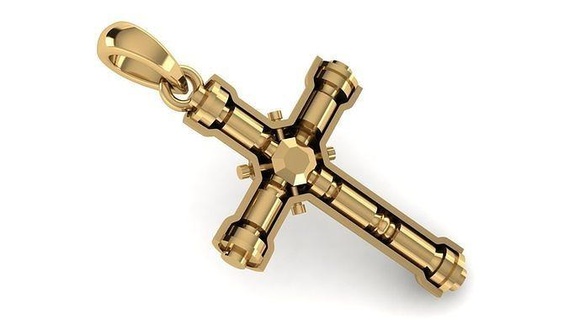 cross pendant cr201 cross pendant printable classic gold silver antique god jesus crucifix shaped poly christians art retro leight weight jewelry pendants  3d print model - Mito3D