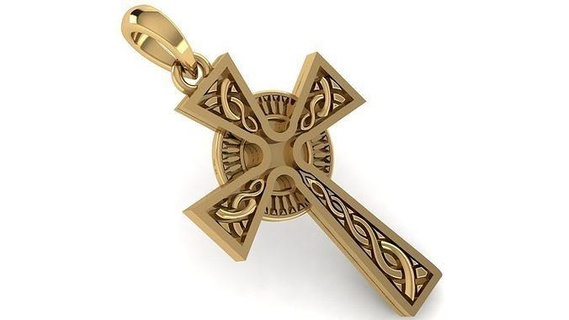 cross pendant cr208 printable classic gold silver antique god jesus crucifix shaped poly christians art retro leight weight jewelry pendants 3d print model - Mito3D