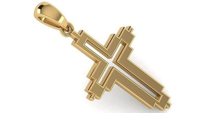 çapraz kolye cr40 altın Sanat kilise geleneksel din gümüş yazdırılabilir sterlin deko 3d cad gül Tanrı klasik takı 3d print model - Mito3D