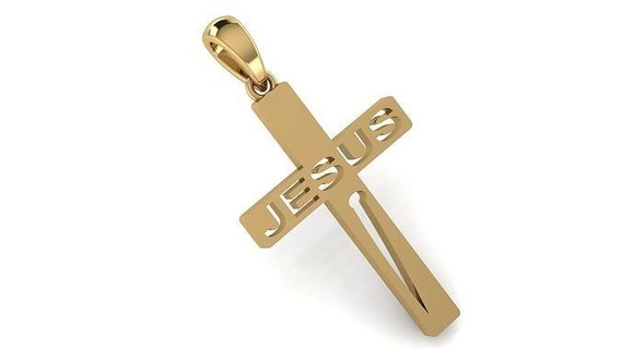 cross pendant cr62 art retro classic god juses poly leight weight 3d cad gold silver rose printable jewelry pendants 3d print model - Mito3D