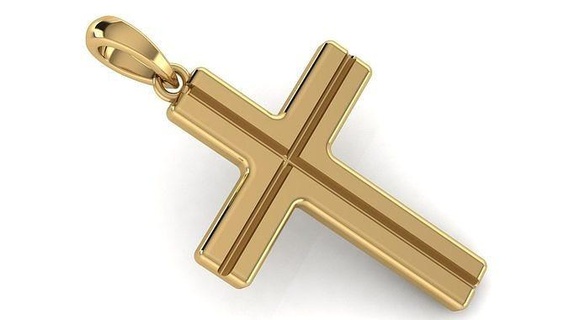 çapraz kolye cr95 sembol din Hıristiyan altın gümüş gül eski yeni klasik modaya uygun nostaljik 3d cad düşük poli Tanrı İsalar yazdırılabilir takı 3d print model - Mito3D