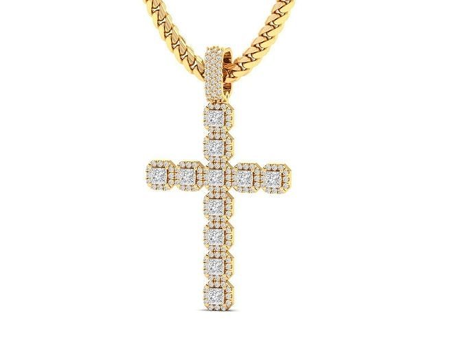 cross pendant design - diamond jesus religion church christian grave religiou object christ buddha jewish symbol jewelry link chain earring bible fantasy challenge pendants 3D print model - Mito3D