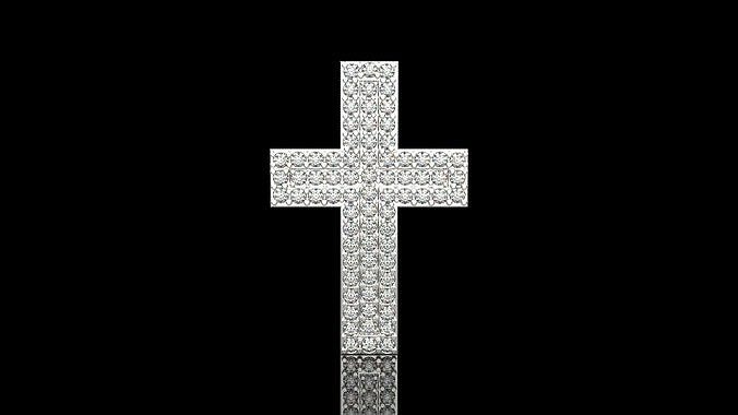 cross pendant diamond jewelry pendants gold silver world fashion 3D print model - Mito3D