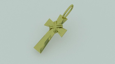 Kreuz Anhänger Halskette Schmuck Gold Liebe leuchtenden Geburtstag Weihnachten Kunst Feier 3d print model - Mito3D