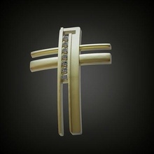 traverser pendentif Collier femmes diamant religiou objet Christian argent bijou gemme imprimable bijoux colliers 3d print model - Mito3D