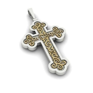 Kreuz Anhänger Ornamente Schmuck Gold Silber druckbar Juwel 3d print model - Mito3D