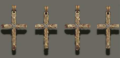 kreuz anhänger pack christian rechnung gold juwel schmuck halskette halsketten wertvoll druckbar religion textur holz hölzern zbrush 3d print model - Mito3D