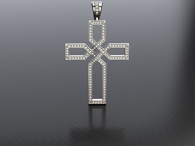 Kreuz Anhänger bereit 3d drucken Religion Gold Schmuck 3dprinting Kirche Kunst Juwel Silber Diamant Ring Himmel 3D print model - Mito3D
