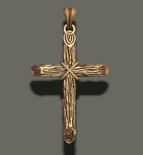 pendentif croix de bois texture bijoux chrétienne la factura au or joyau collier des colliers obj pendentifs précieux imprimable religion sculpter en zbrush 3d print model - Mito3D