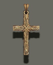 cross pendant wood texture christian factura gold jewel jewellery jewelry necklace necklaces precious religion sculpt wooden zbrush pendants 3d print model - Mito3D