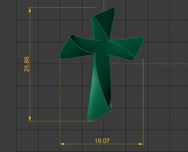cruz pendente das mulheres jóias a colar torcida pingentes 3d print model - Mito3D