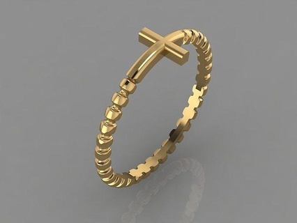 Kreuz Ring Schmuck Gold Luxus Platin Armband Hochzeit leuchtenden Halskette wertvoll Silber Juwel Diamant Mode engagem Kreuzring Jesus Ringe 3d print model - Mito3D