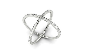 Kreuz Ring Kreuzring Frauenring Schmuck Diamant Engagement Gold Mode Ringe 3d print model - Mito3D