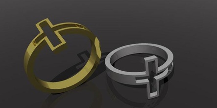 cross ring faith crossring fashion jewelry rings 3d print model - Mito3D