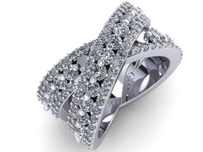 cruzar anillo 139 diamante oro joyería joya plata imprimible Boda compromiso brillante blanco libra esterlina Moda 3d print model - Mito3D