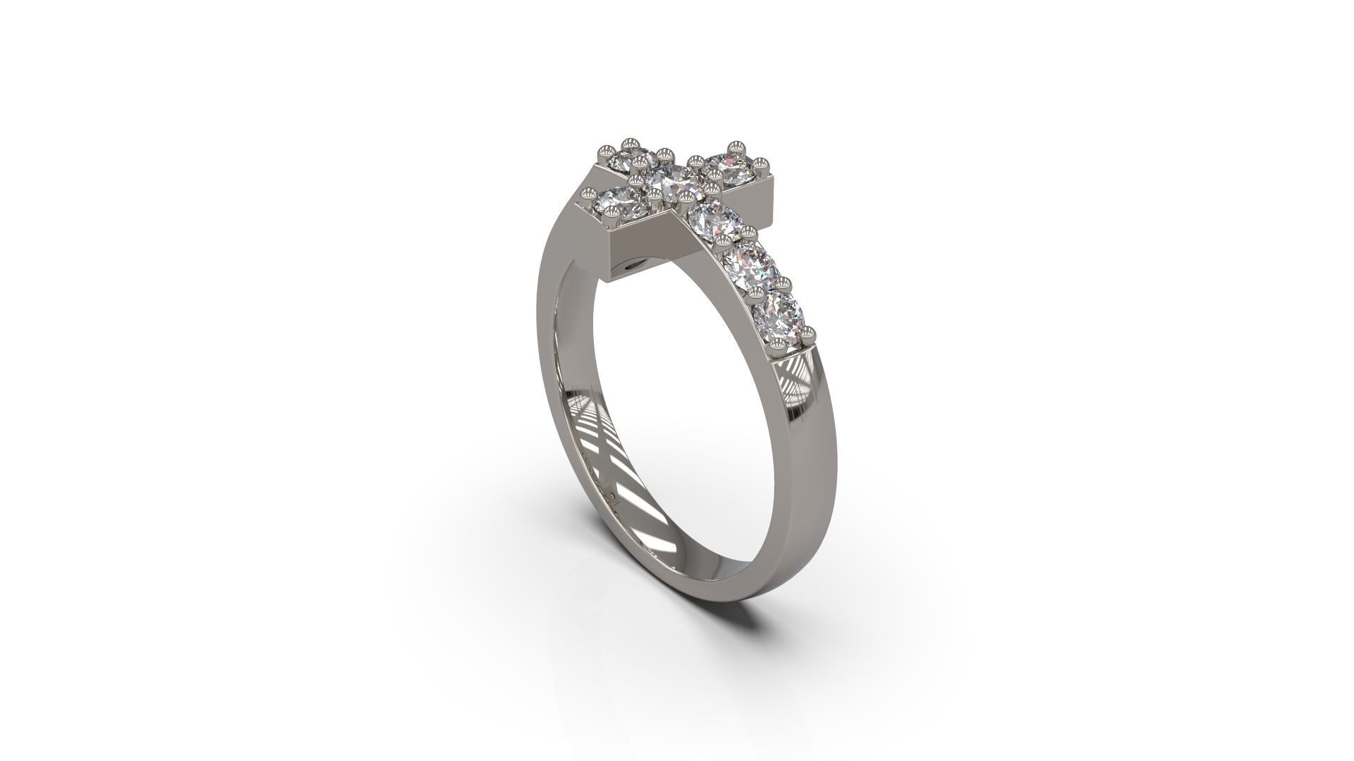 attraversare squillare diamante oro gioiello gioielleria argento stampabile donna moda nozze solitario zaffiro rubino engagement jesu cristiano anelli 3D print model - Mito3D